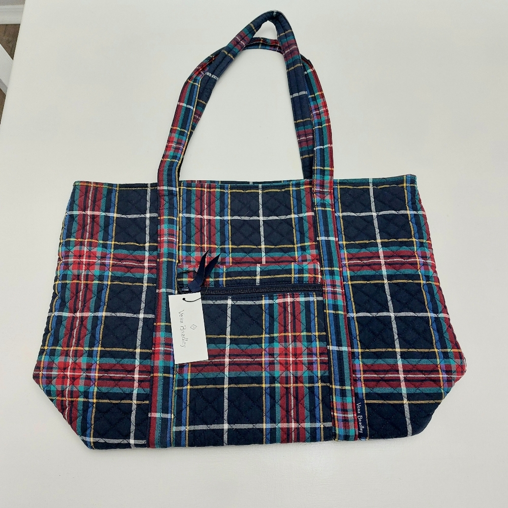 Vera Bradley Large Vera Tote Tartan Plaid NWT